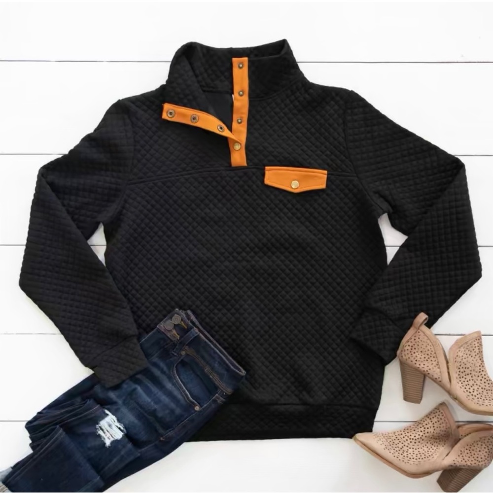 Tickled Teal Quilted Pullover